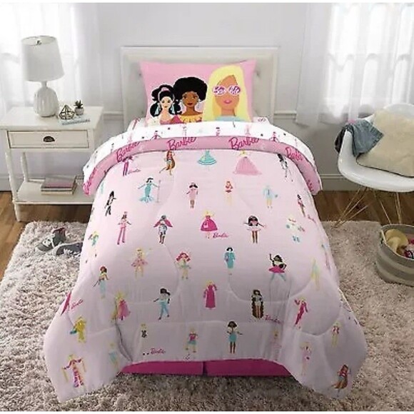 Barbie Other - Barbie Twin Comforter Reversible Design - Pink - NEW
